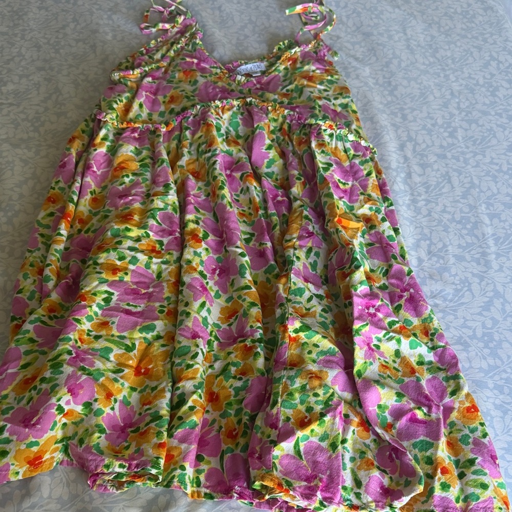 Patrons of Peace Pink and Green Floral Top